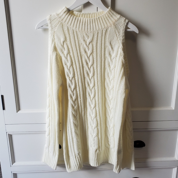 Tops - Cold Shoulder High neck Sweater